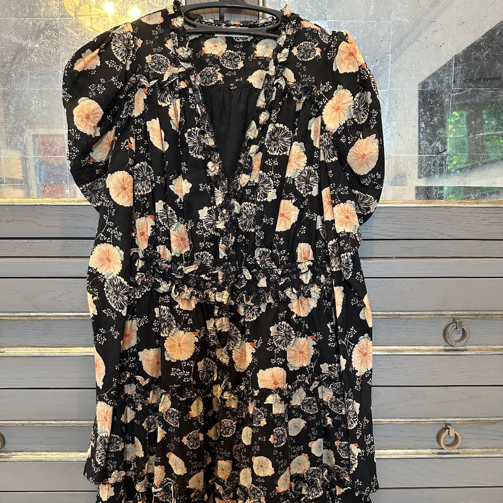 Ulla Johnson Winzer  Mini Dress Noir Sz 0
